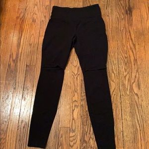 Black Knee Rip Leggings
